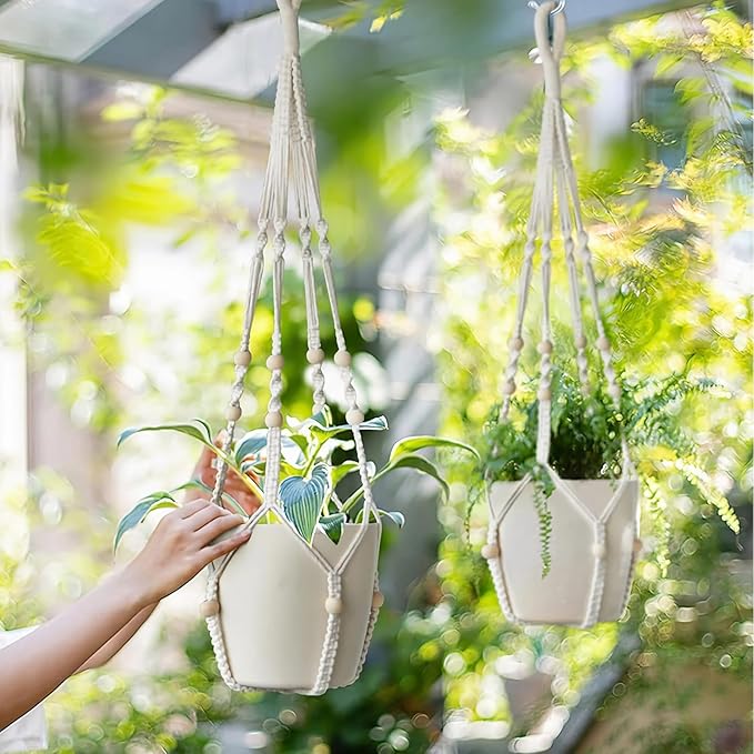 Macrame Plant Hanger Indoor Set of 4 - Image 3