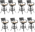 Pellebant 29.5" Outdoor Bar Stools Set of 8, Aluminum Swivel Patio Bar Height by Pellebant
