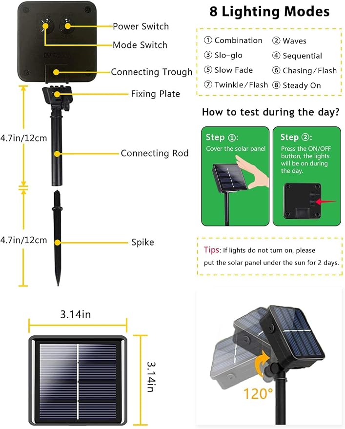 2 Pack 200 LED Solar Christmas Lights Outdoor, Solar String Lights - Image 4