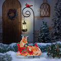 Deer Metal Garden Stake with Solar Lantern, Christmas Decorations Outdoor by HokfirmHomeDecorGarden