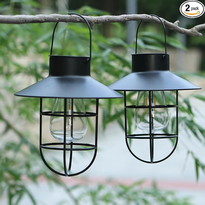 2 Pack ‌Solar Lanterns Outdoor Waterproof Ideal as Gifts by DJGIFI