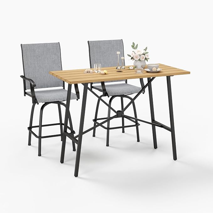 Sophia & William Outdoor Bar Set, Patio Bar Table and Chairs Set, Bar Height by SophiaWilliam
