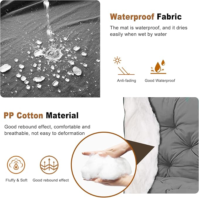 2-3 Seat Swing Replacement Cushion, Outdoor Bench Cushions - Image 3