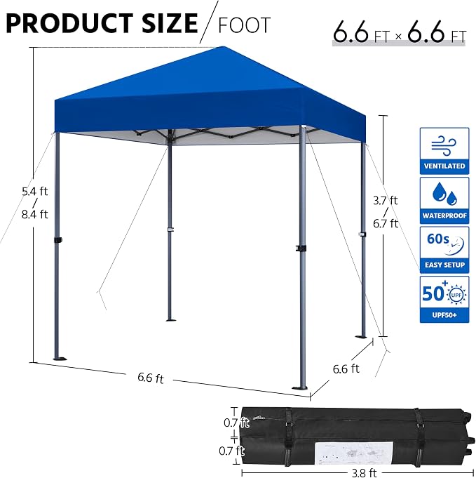 Yaheetech 6.6×6.6 Pop Up Canopy Easy Set-up Tent, Portable Outdoor Canopy - Image 3