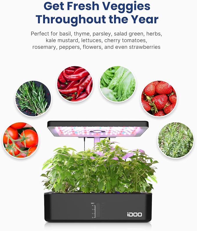 iDOO Hydroponics Growing System Kit 12Pods, Indoor Herb Garden System, - Image 9