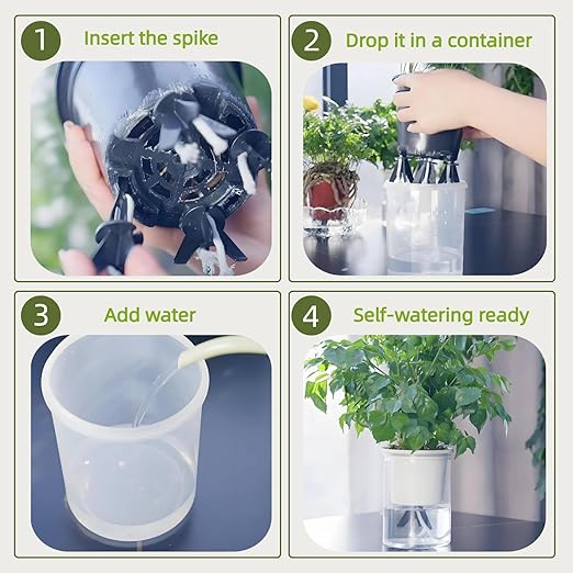 GreenShip 4-Pack Patented Self-Watering Spikes – DIY Plant Watering System - Image 3