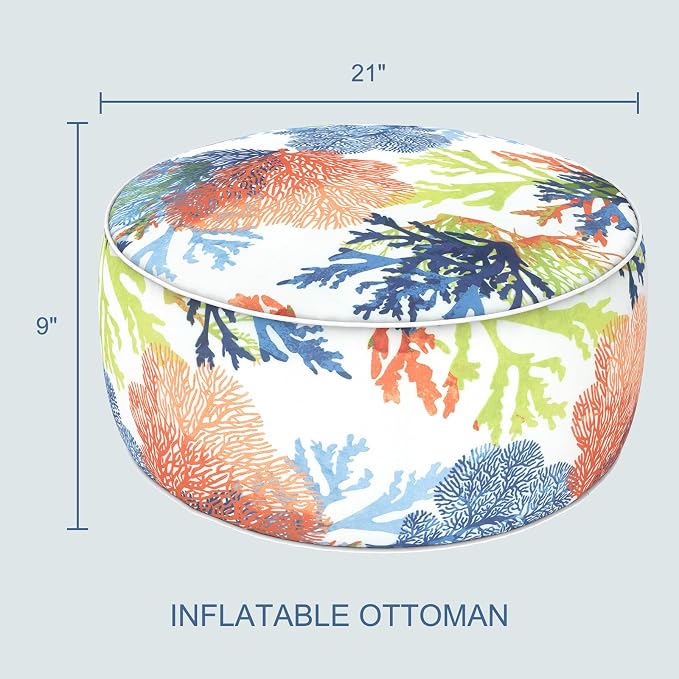 LVTXIII Outdoor Inflatable Footrest Stool, Patio Water Repellent Ottoman - Image 3