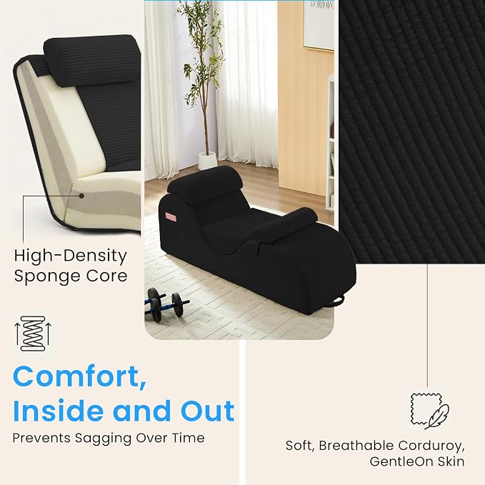 ijuicy 25" Wide Corduroy Yoga Chair, Yoga Lounge Chair - Image 4