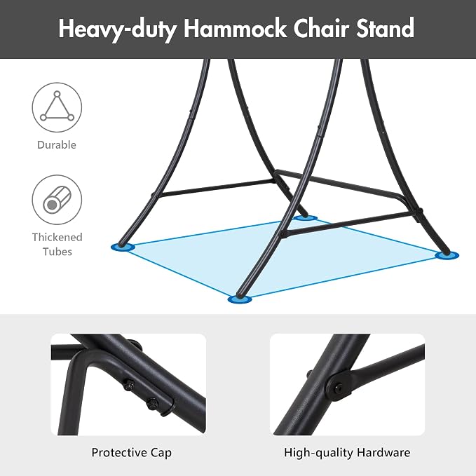 ANOW Hanging Swing Chair with Stand Included, Heavy Duty Hammock Chair with - Image 4