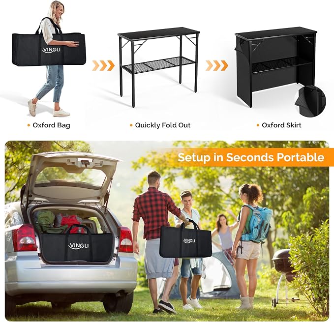 VINGLI 45" Commercial Grade Portable Bar Table - Image 5