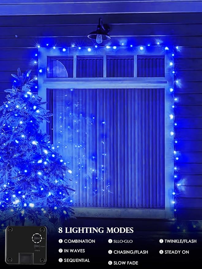 Solar Christmas Lights Outdoor Decorations Waterproof, Tatal 4 Pack 400LED - Image 2