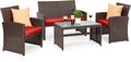Best Choice Products 4-Piece Outdoor Wicker Patio Conversation Furniture Set by BestChoiceProducts