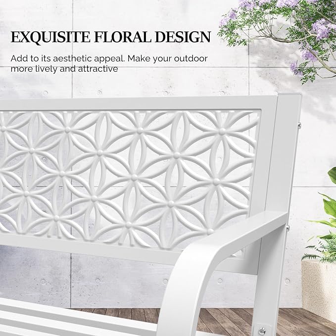 VINGLI 50" Outdoor Bench Metal - Image 5