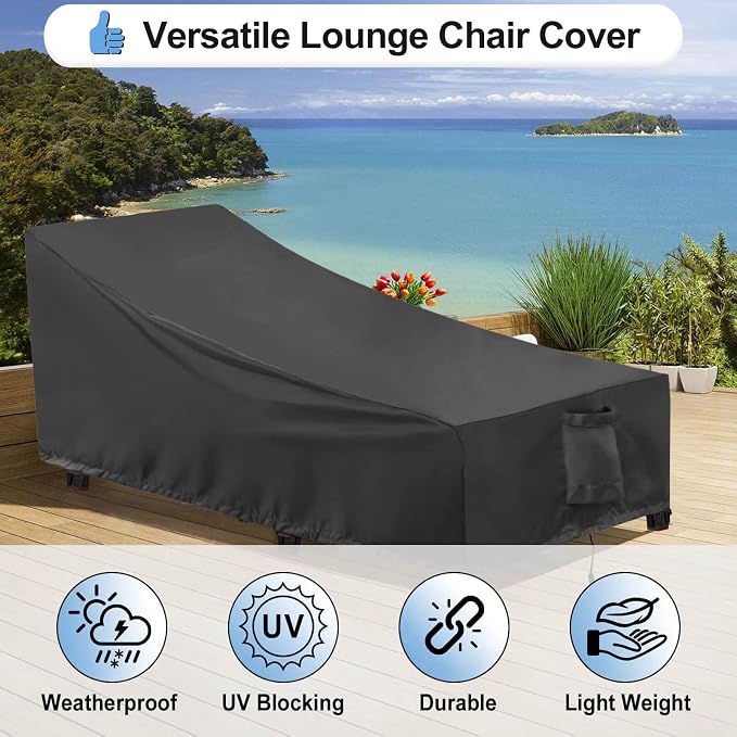 OutdoorLines Outdoor Waterproof Patio Chaise Lounge Chair Cover - Image 4