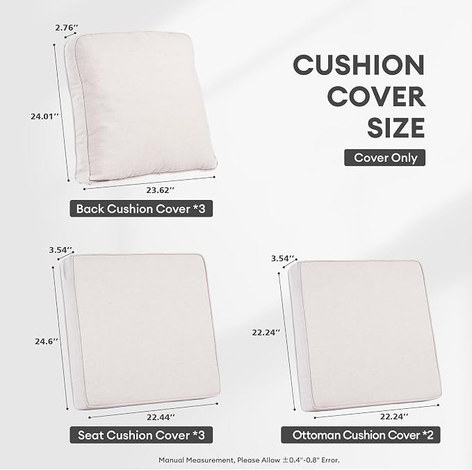 ovios Patio Cushion Covers, Waterproof Cushion Cover - Image 5