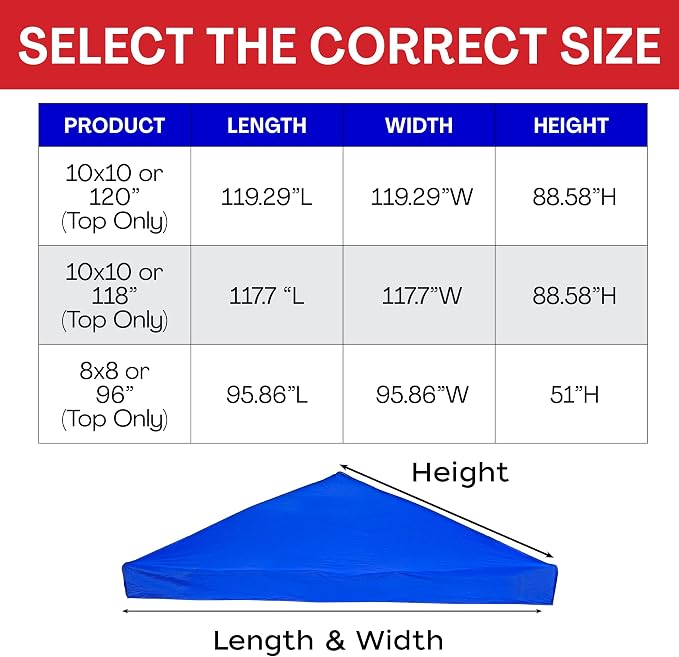 8x8 Pop Up Canopy Top Replacement Cover - Image 5