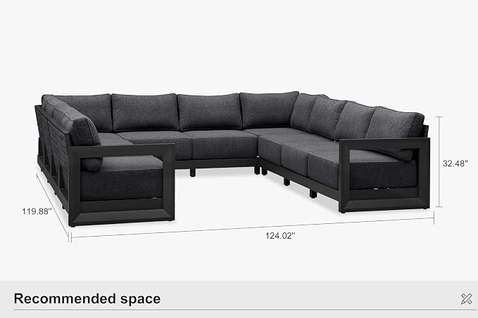 PURPLE LEAF Patio Furniture Set U-Shaped Outdoor Couch - Image 9