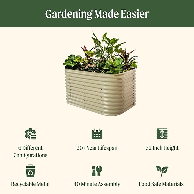 32" Extra Tall Raised Garden Bed Kits, 3.5 x 5 x 2.7ft Raised Planter Box - Image 2