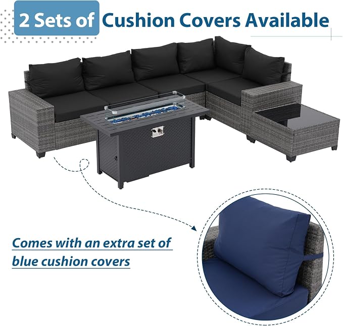 JOIVI 7 Pieces Outdoor Patio Furniture Set - Image 3