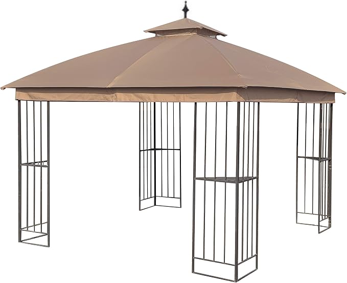 Canopy Top for Garden Treasures 10 ft x 10 ft Brown Metal Square Semi- Gazebo by APEXGARDEN