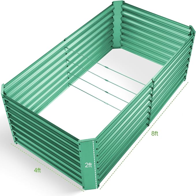 Land Guard 8×4×2 ft Galvanized Raised Garden Bed Kit, Galvanized Planter Raised - Image 2