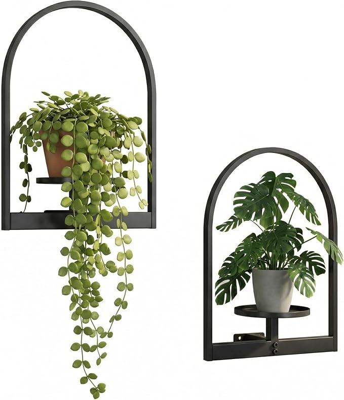2 Pack Plant Stand Indoor Outdoor Hanging Planters by NUZZERO