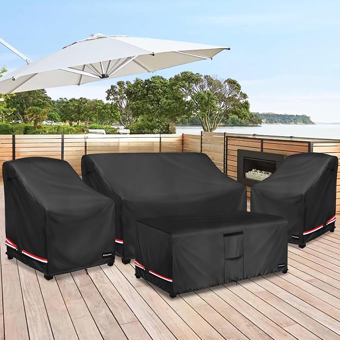 Rileytee Patio Furniture Set Covers, Fit Patio Loveseat, Chair and Coffee Table - Image 8