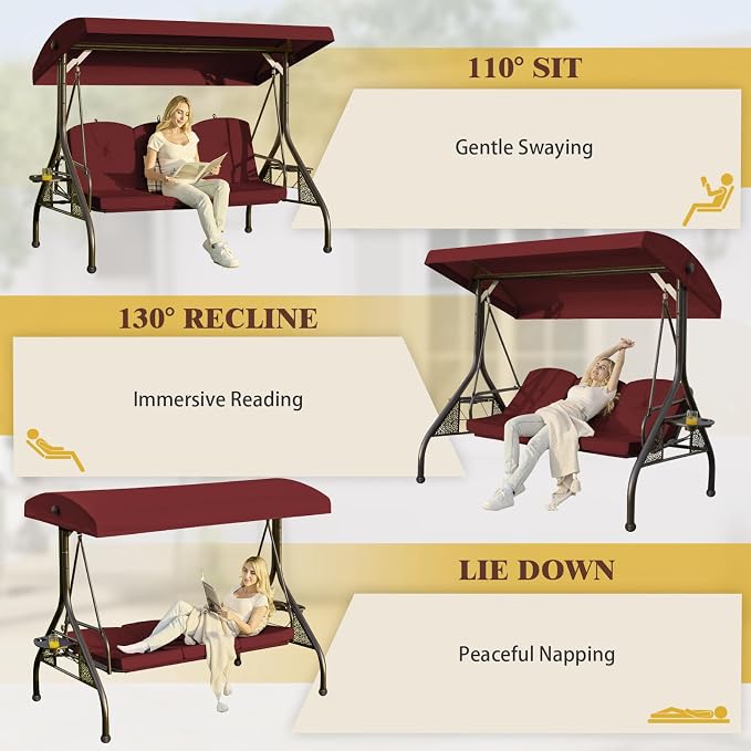 3-in-1 Convertible Outdoor Swing - Image 2