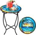 Fashion&cool Patio Side Table, 14 Inch Weather Resistant Metal Side Table by Fashion%26cool