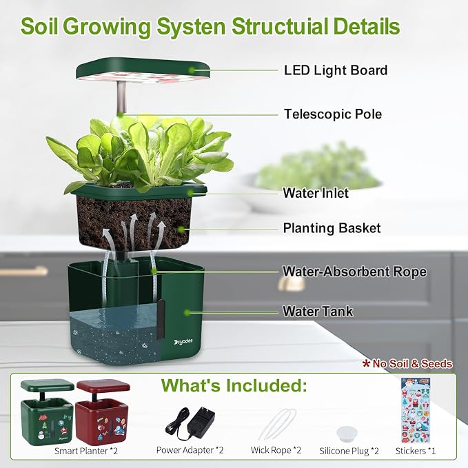 2-Pack Indoor Planting System Smart Soil Growing Kit - Image 3