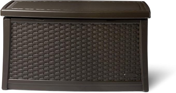 Suncast 30 Gallon Resin Outdoor Patio End Table Storage Box, Made in the USA - Image 2
