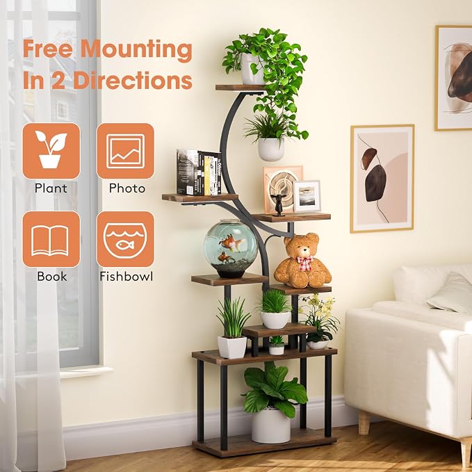 Plant Stand Indoor with Grow Light, 8 Tiered 66" Tall Plant Shelf, Corner Large - Image 4