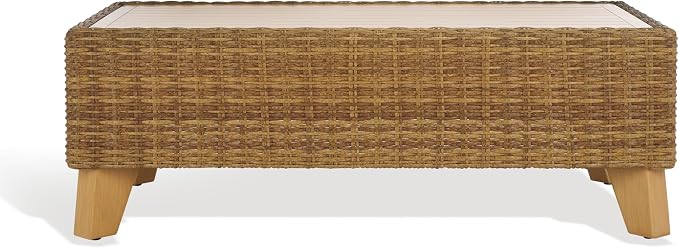 SAFAVIEH Couture Collection Margarita Natural Brown Faux Wicker Rectangle by SAFAVIEH