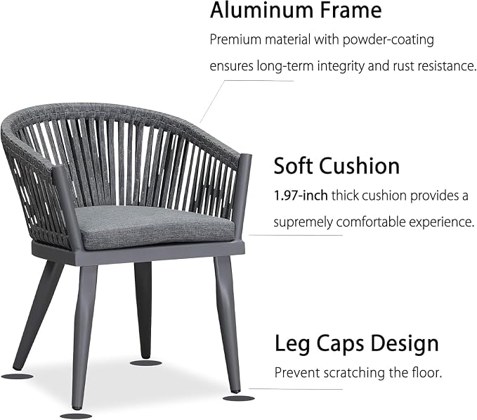 PURPLE LEAF 7 Pieces Longer Outdoor Dining Set - Image 7