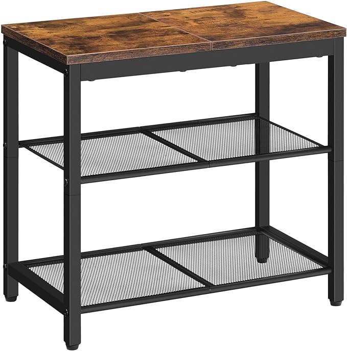 HOOBRO Shoe Bench, 3-Tier Shoe Rack, Industrial Shoe Organizer Storage Bench by HOOBRO