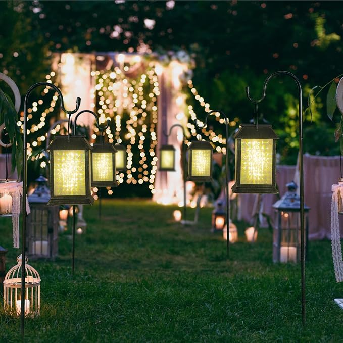 2 Pack Solar Lanterns Outdoor Waterproof, 3D Hanging Solar Lights, Type-C - Image 9