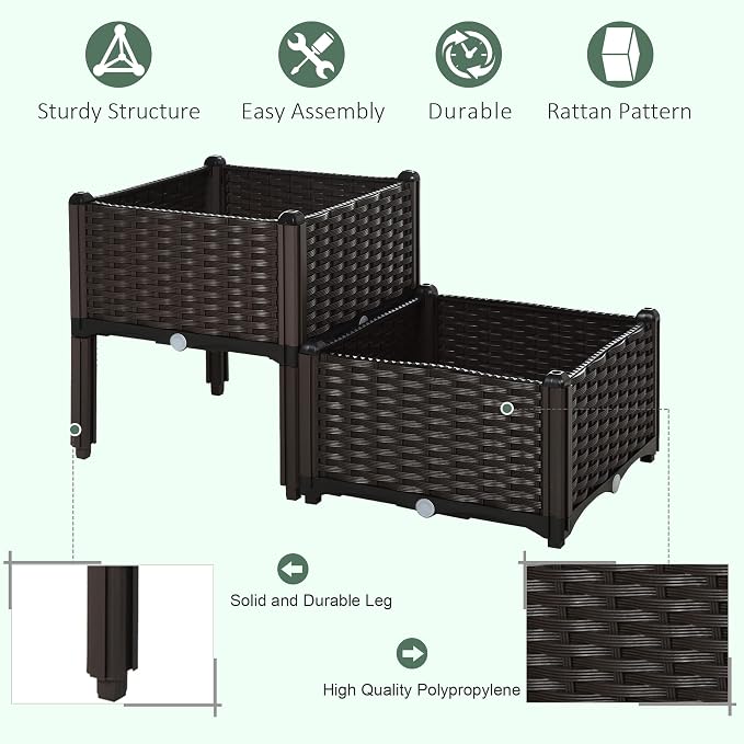 Outsunny 2 Piece Raised Garden Bed - Image 6