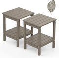 GREENVINES Adirondack-Outdoor-Side-Table | Set of 2 | Wood Grain | 14 x 13 by GreenVines