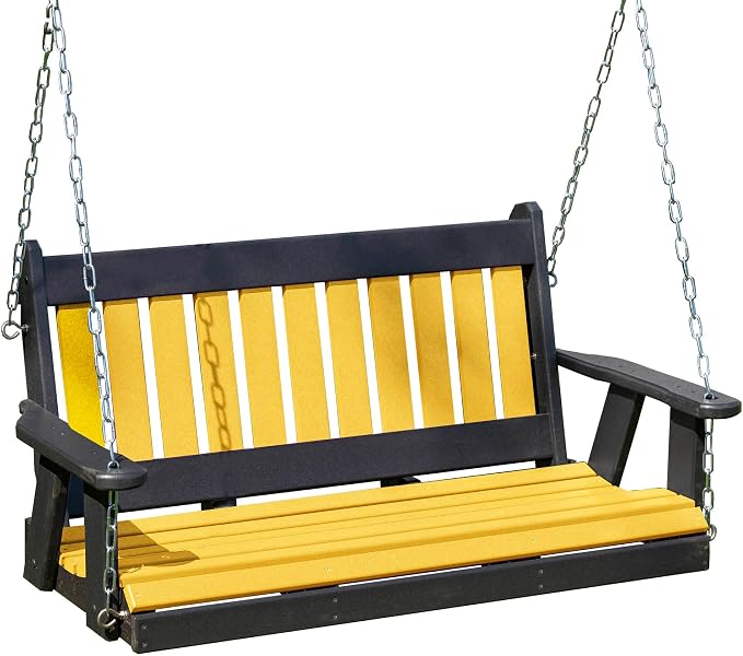 Poly Lumber Wood 5FT Mission Porch Swing Amish Craftsmandship Made in USA HDPE by Unknown