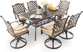 7-Piece Cast Aluminum Patio Furniture, Patio Dining Set by Unknown