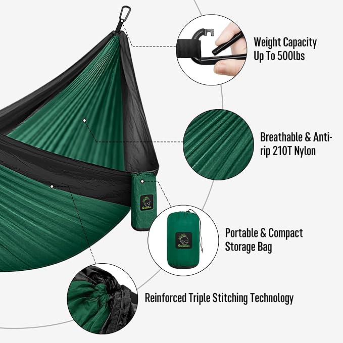 Grassman Camping Hammock Double & Single Portable Hammock - Image 5