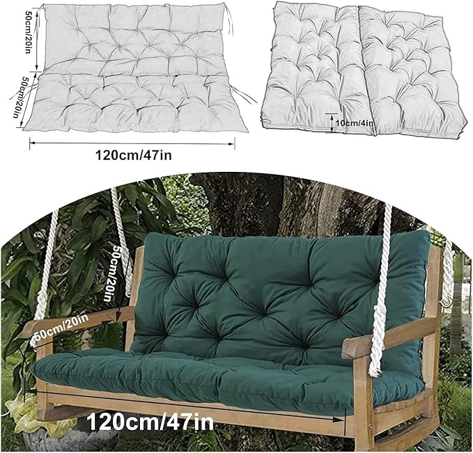 Swing Cushion Replacement Outdoor Porch Waterproof Bench Cushion 2-3 Seater - Image 7