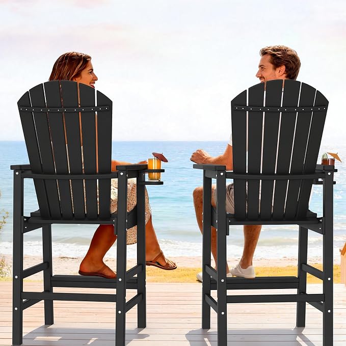 VINGLI Tall Adirondack Chairs Set of 2, All-Weather Plastic Adirondack Chair - Image 7