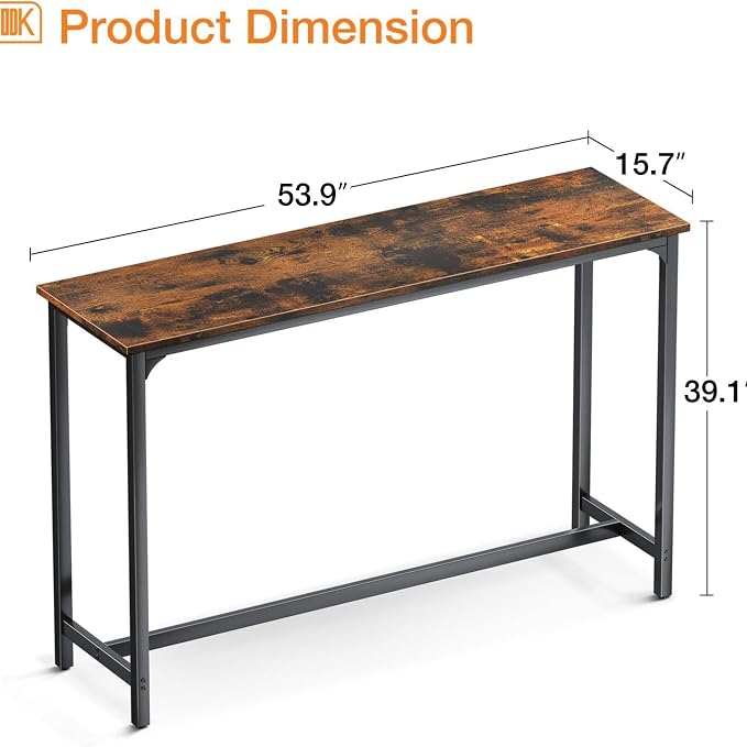 ODK 54 Inch Bar Table, Bar Height Pub Table, Counter Height Bar Table, - Image 3