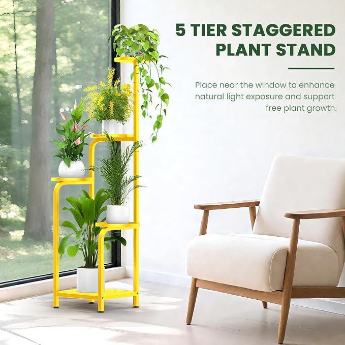 TOSKING 5 Tier Tall Plant Stand Indoor Outdoor, Heavy Duty Corner Shelf - Image 7