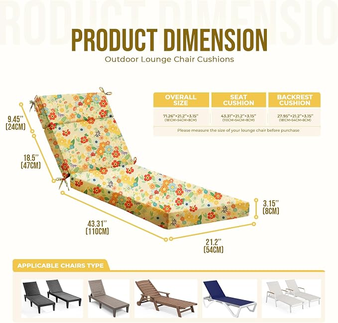 Waterproof Chaise Lounge Cushions - Image 2