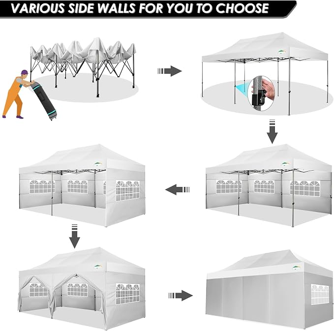 COBIZI 10x20 Heavy Duty Pop up Canopy Tent - Image 9