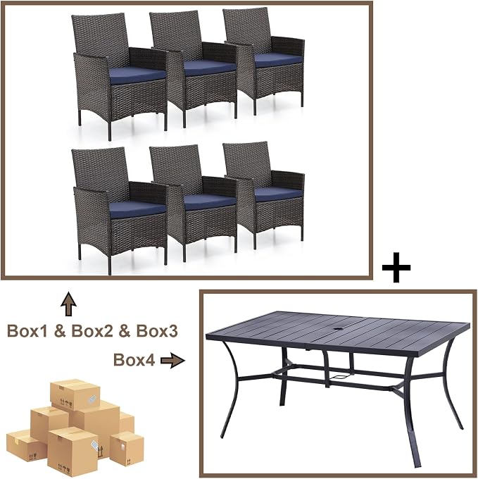 Sophia & William 7 Pieces Patio Dining Set - Image 8
