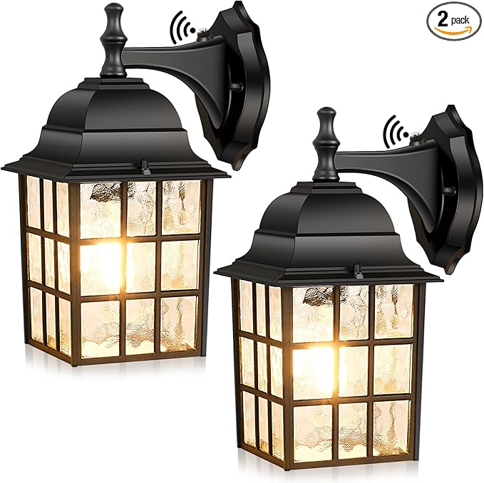 Brightever 2-Pack Dusk to Dawn Outdoor Wall Lantern, Exterior Light Fixtures by Brightever