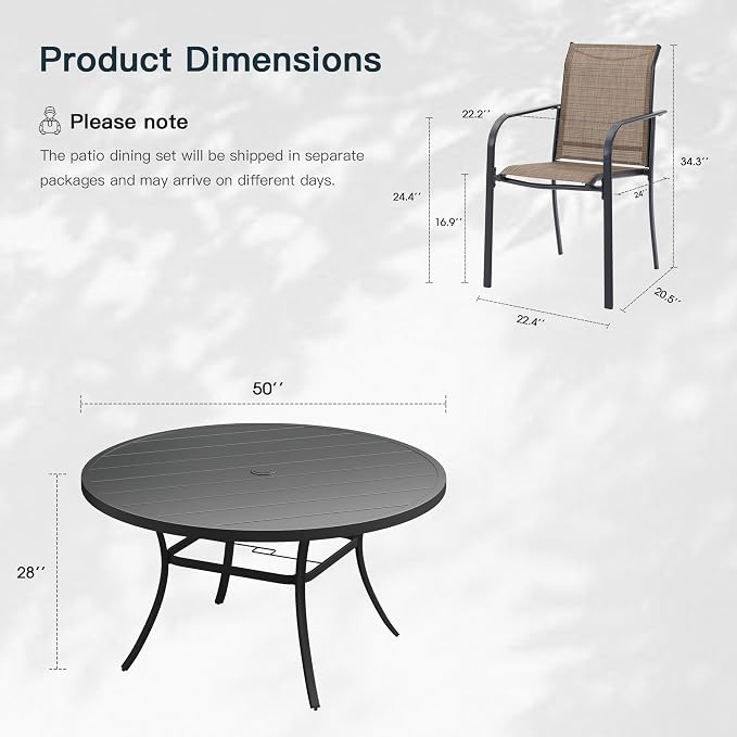 VICLLAX 7 Pieces Patio Outdoor Dining Set - Image 2